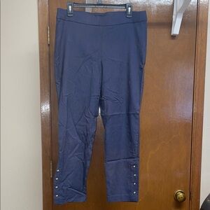 Counterparts Dark Blue Trousers with Metallic Button Details